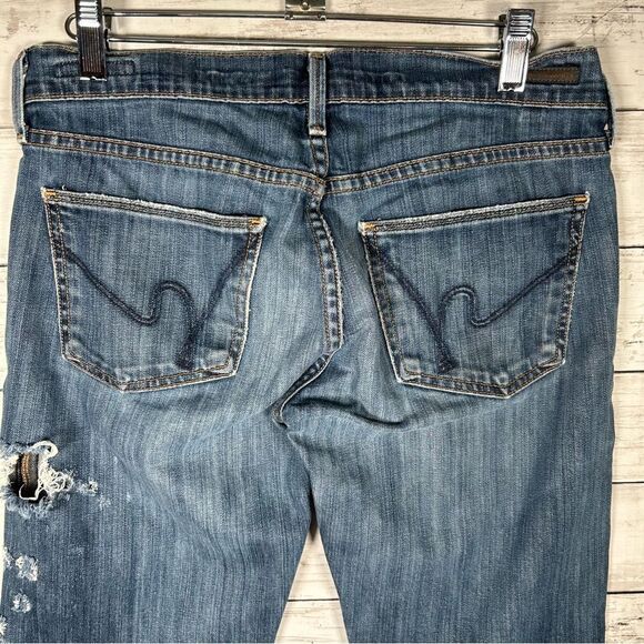 Citizen Of Humanity Destroyed Distressed Dita Petite Lowrise Bootcut Leg 26 Jean - Picture 5 of 11